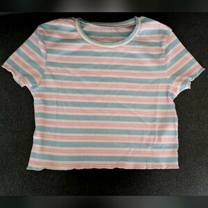 Striped Cropped Tee